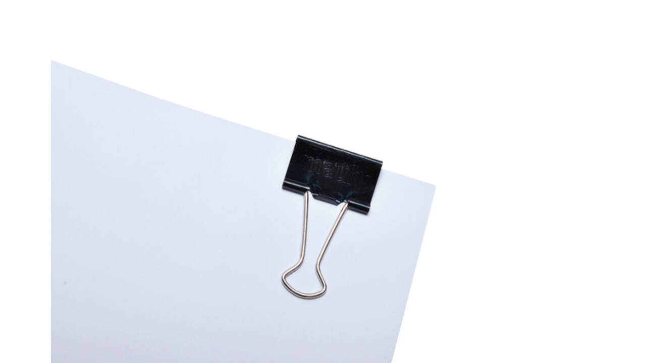 Papierklem MAUL foldback 215 13mm zwart 12 stuks