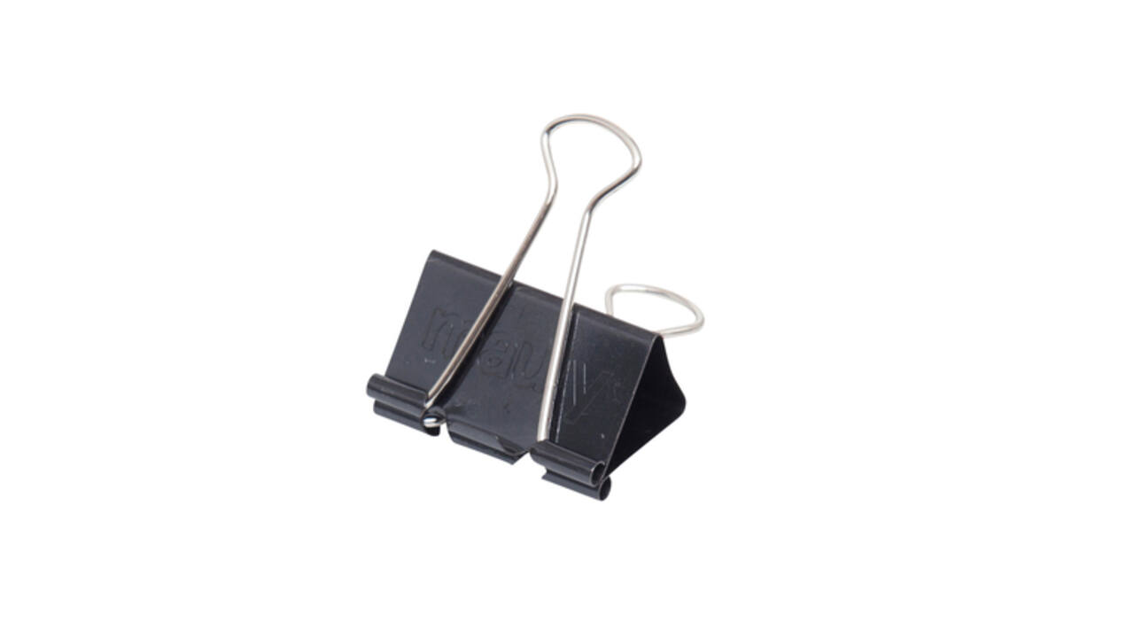 Papierklem MAUL foldback 215 19mm zwart 6 stuks