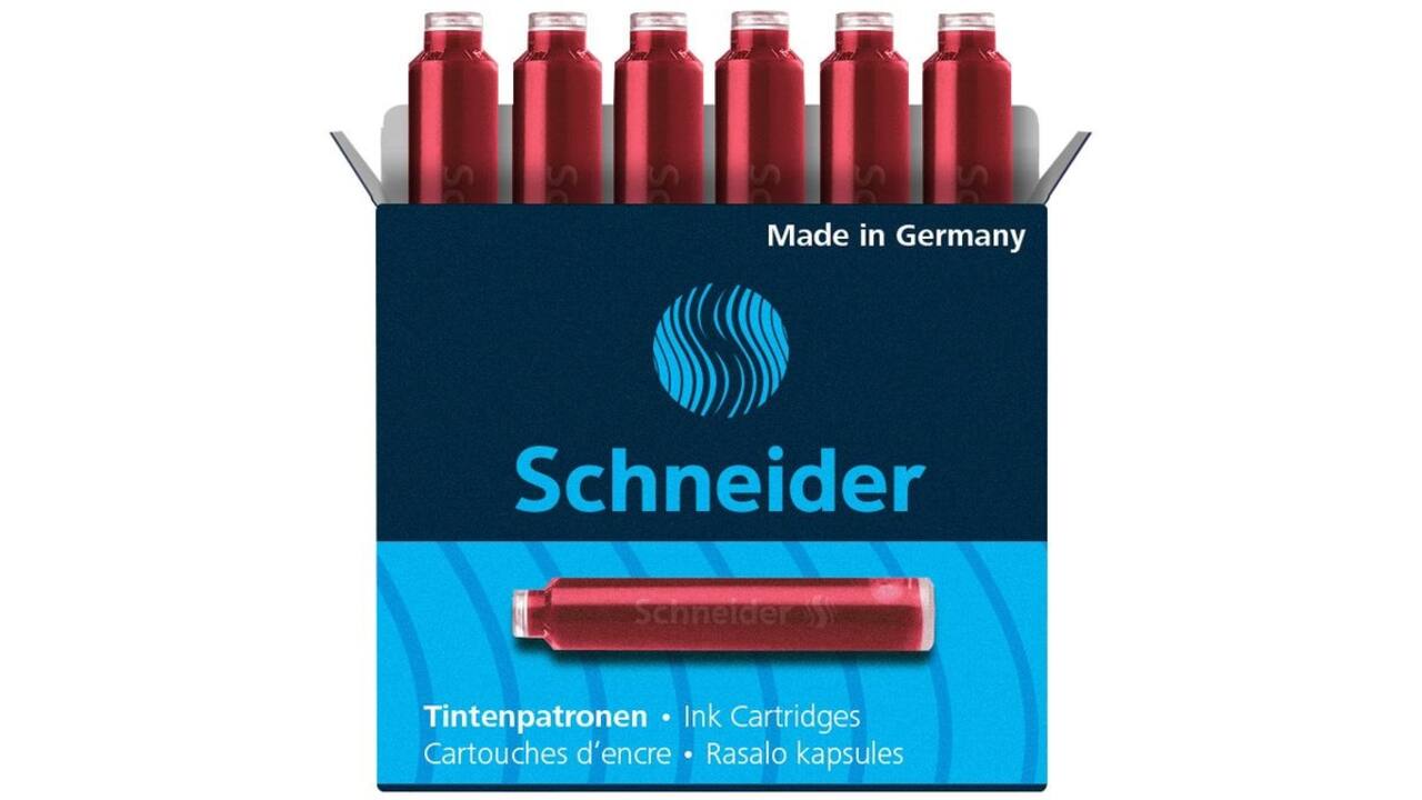 Inktpatroon Schneider din rood doos à 6 stuks