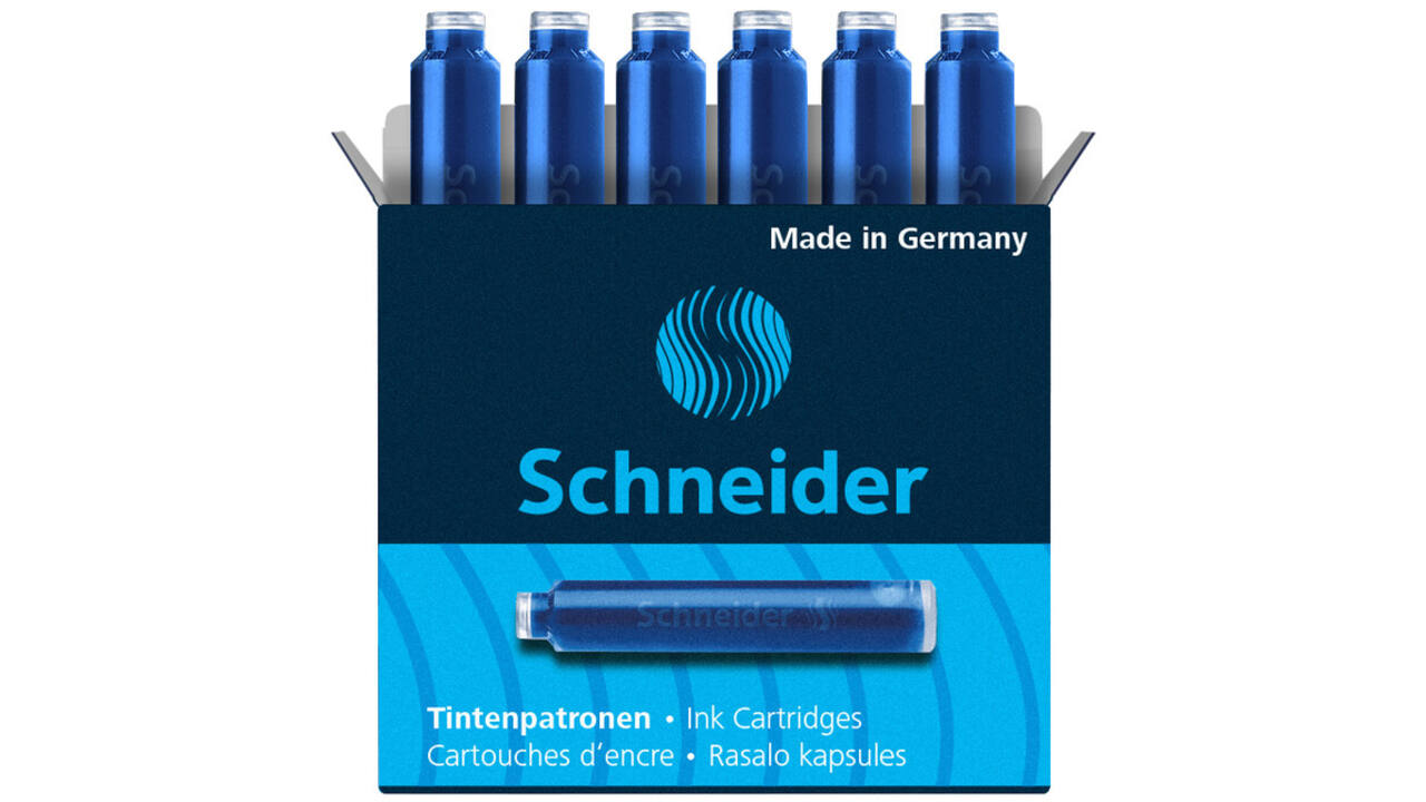 Inktpatroon Schneider din blauw doos à 6 stuks