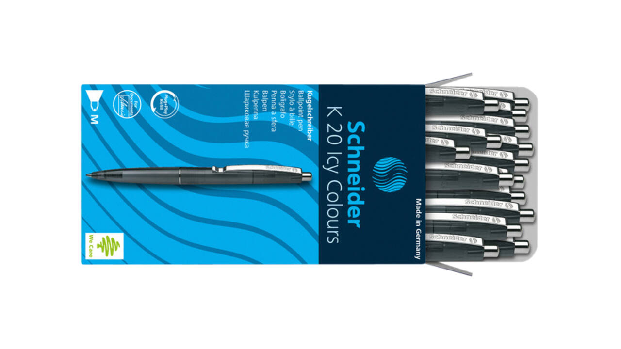 Balpen Schneider K20 Icy Colours medium zwart