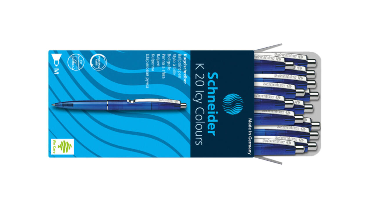 Balpen Schneider K20 Icy Colours medium blauw