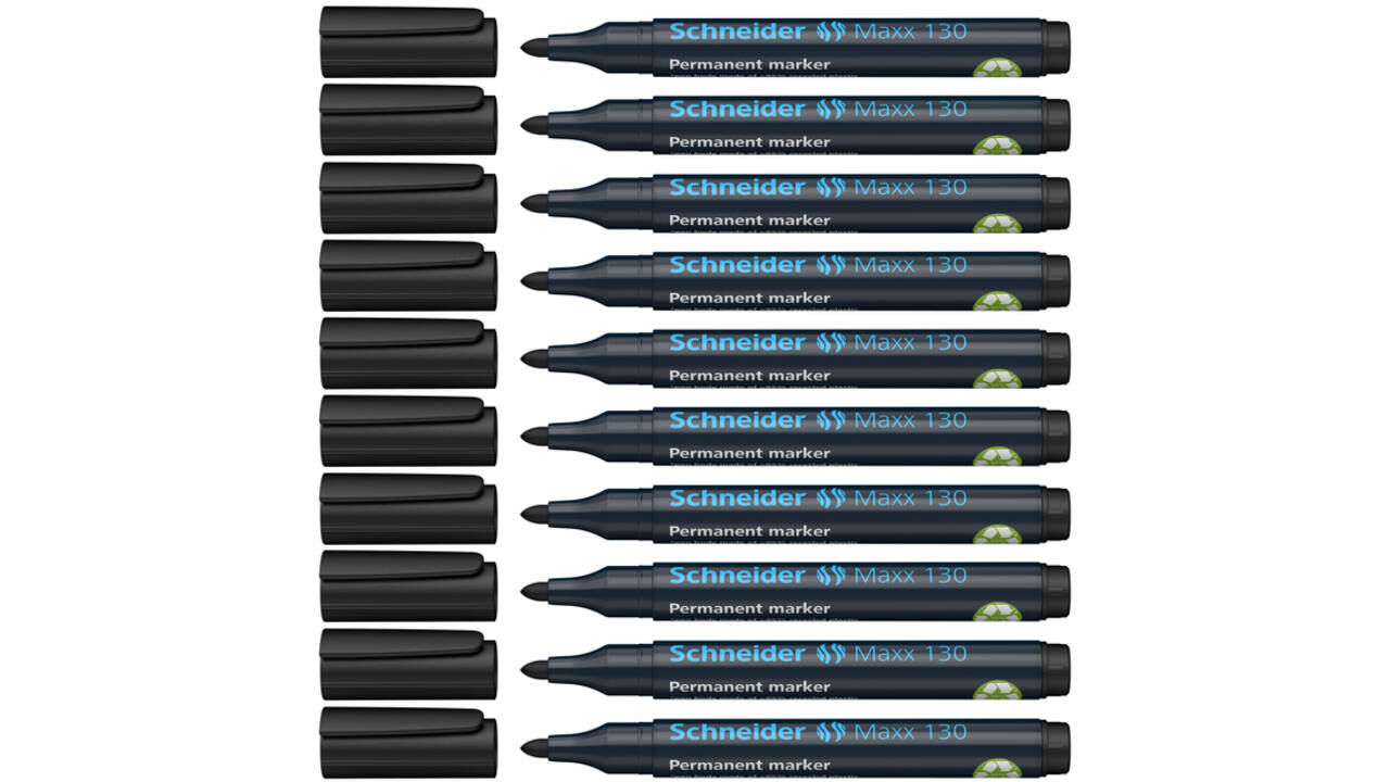 Permanent marker Schneider Maxx 130 rond 1-3mm zwart