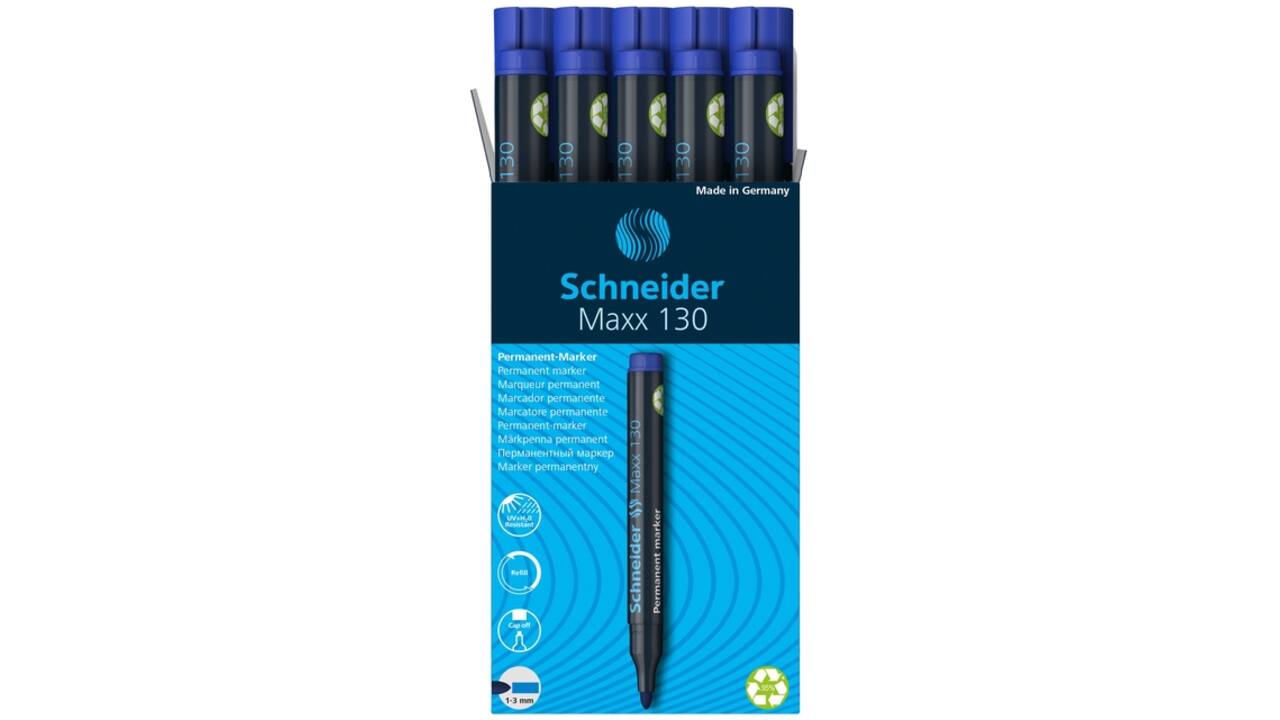 Permanent marker Schneider Maxx 130 rond 1-3mm blauw