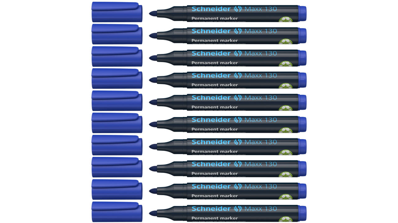 Permanent marker Schneider Maxx 130 rond 1-3mm blauw