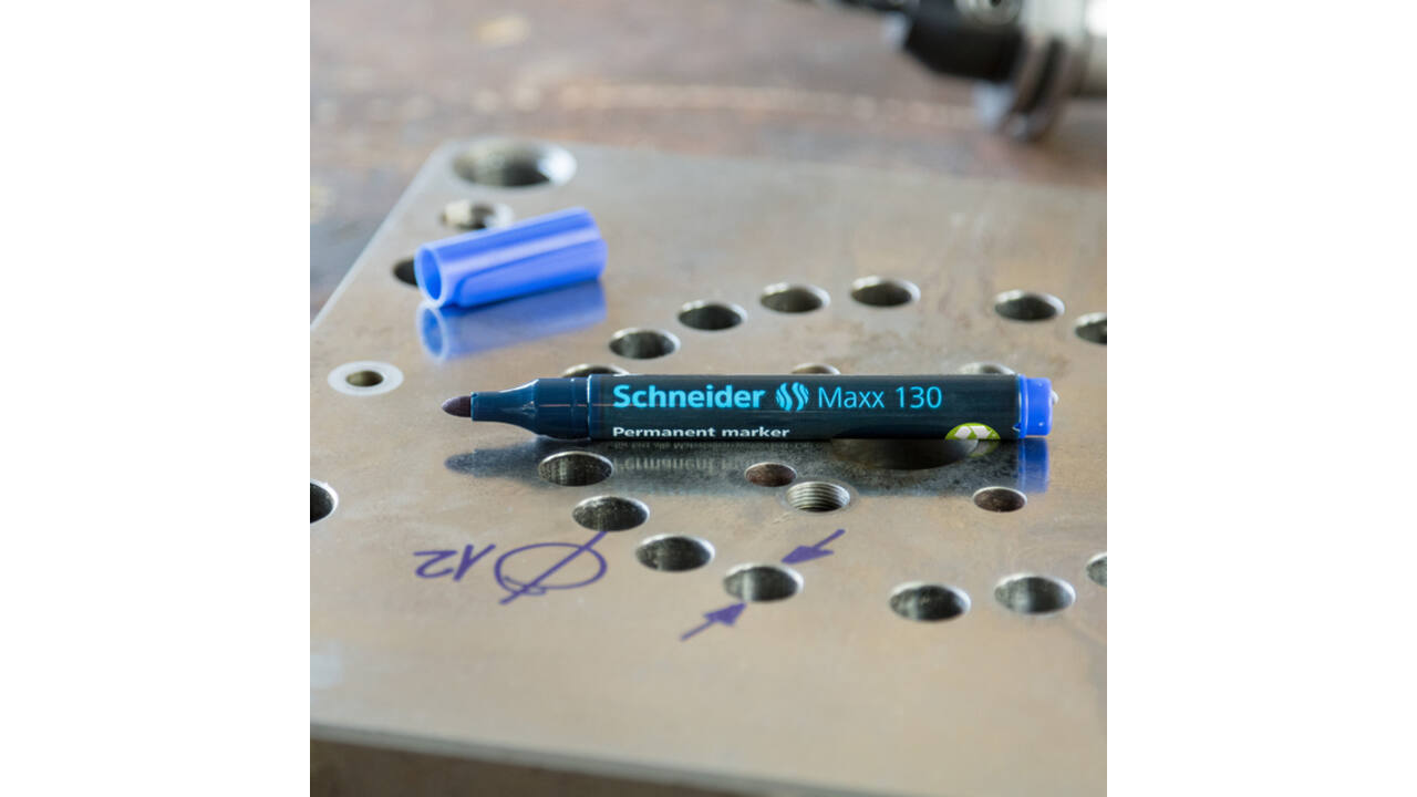 Permanent marker Schneider Maxx 130 rond 1-3mm blauw
