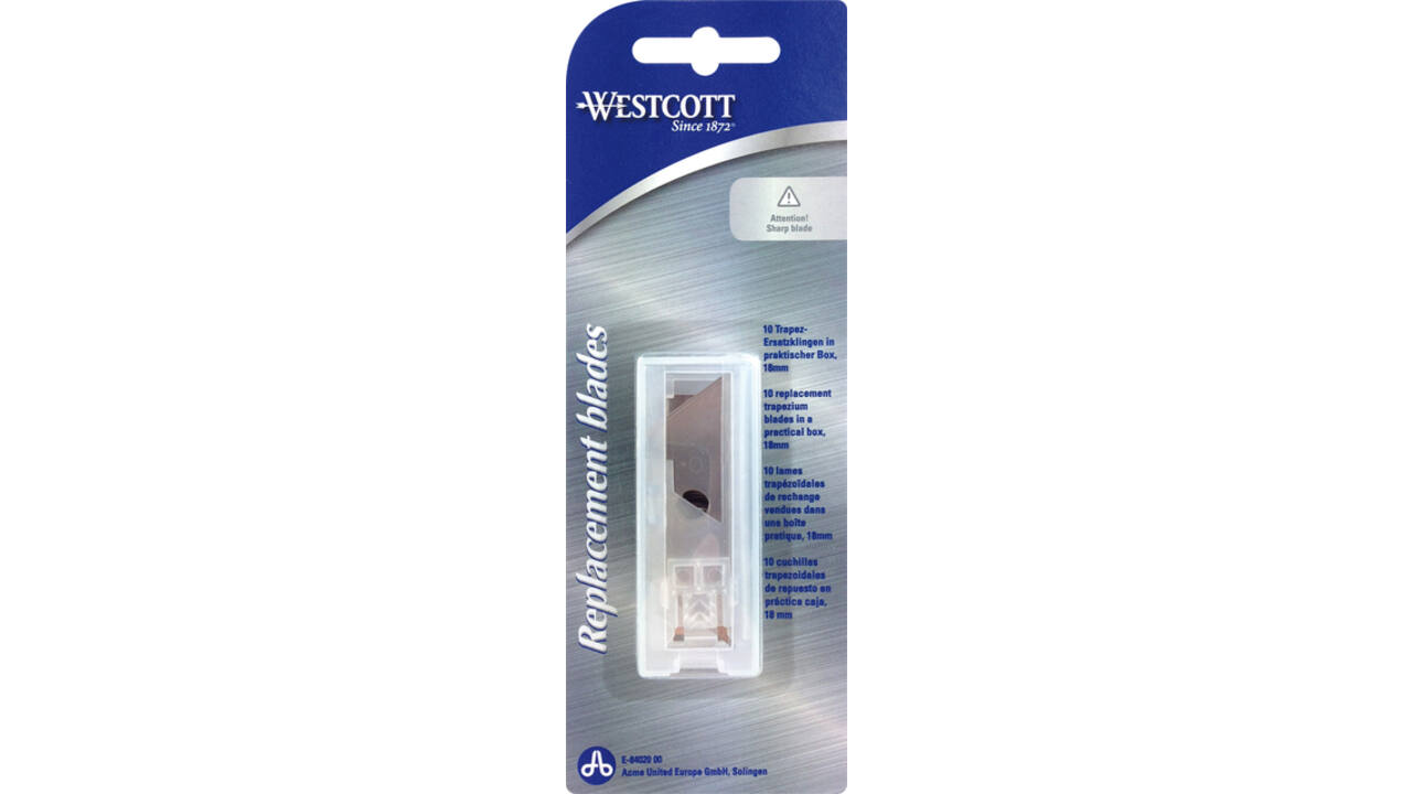 Reservemessen Westcott 18mm voor E-84019 10 stuks