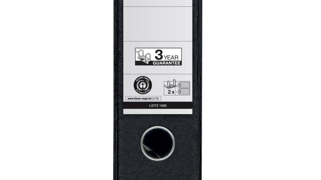 Ordner Leitz 1092 giro-bank met dubbele mechaniek 75mm karton A4 zwart