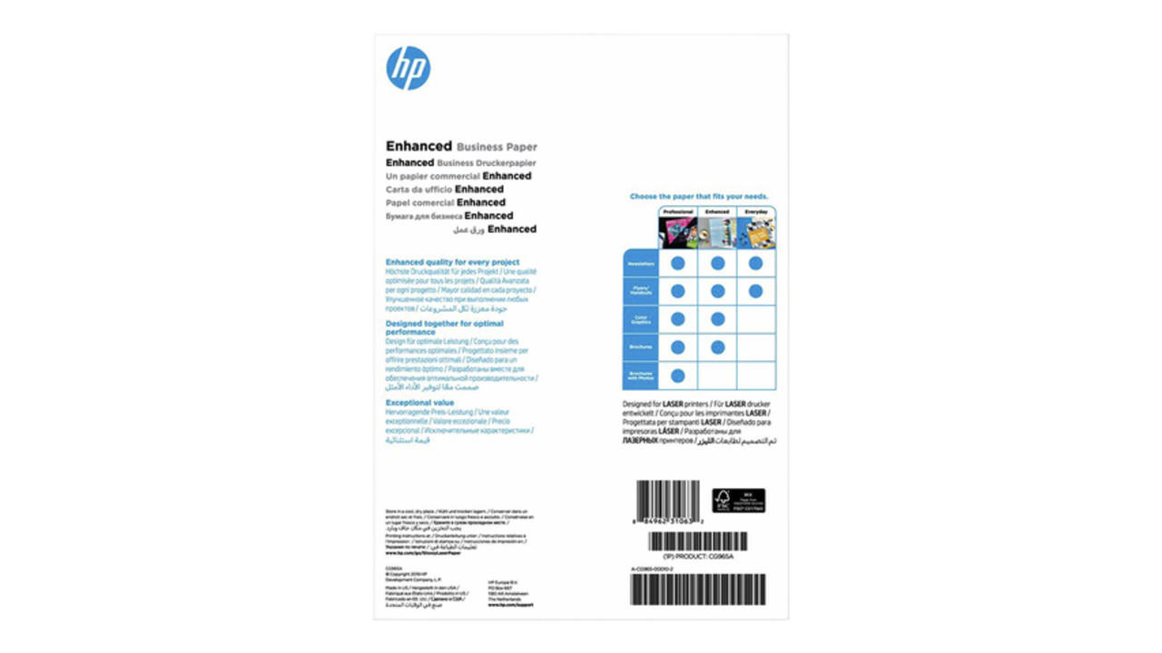 Fotopapier laser HP CG965A 150gr A4 glans wit 150 vel