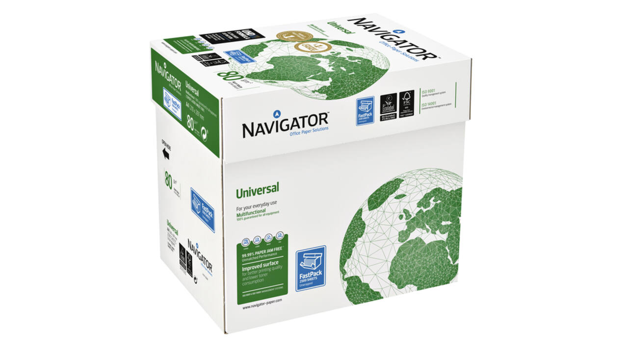 Kopieerpapier Navigator Universal Nonstop A4 80gr wit 2500 vel