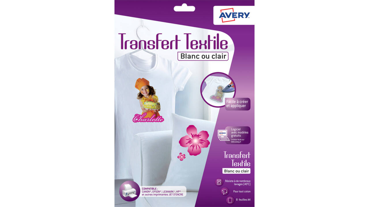 T-shirt transfer Avery C9405-8 A4 8 vel