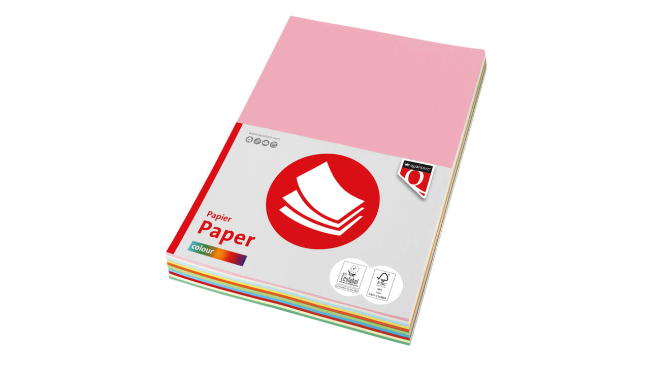 Kopieerpapier Quantore Colour A4 80gr 10 kleuren x 250 vel
