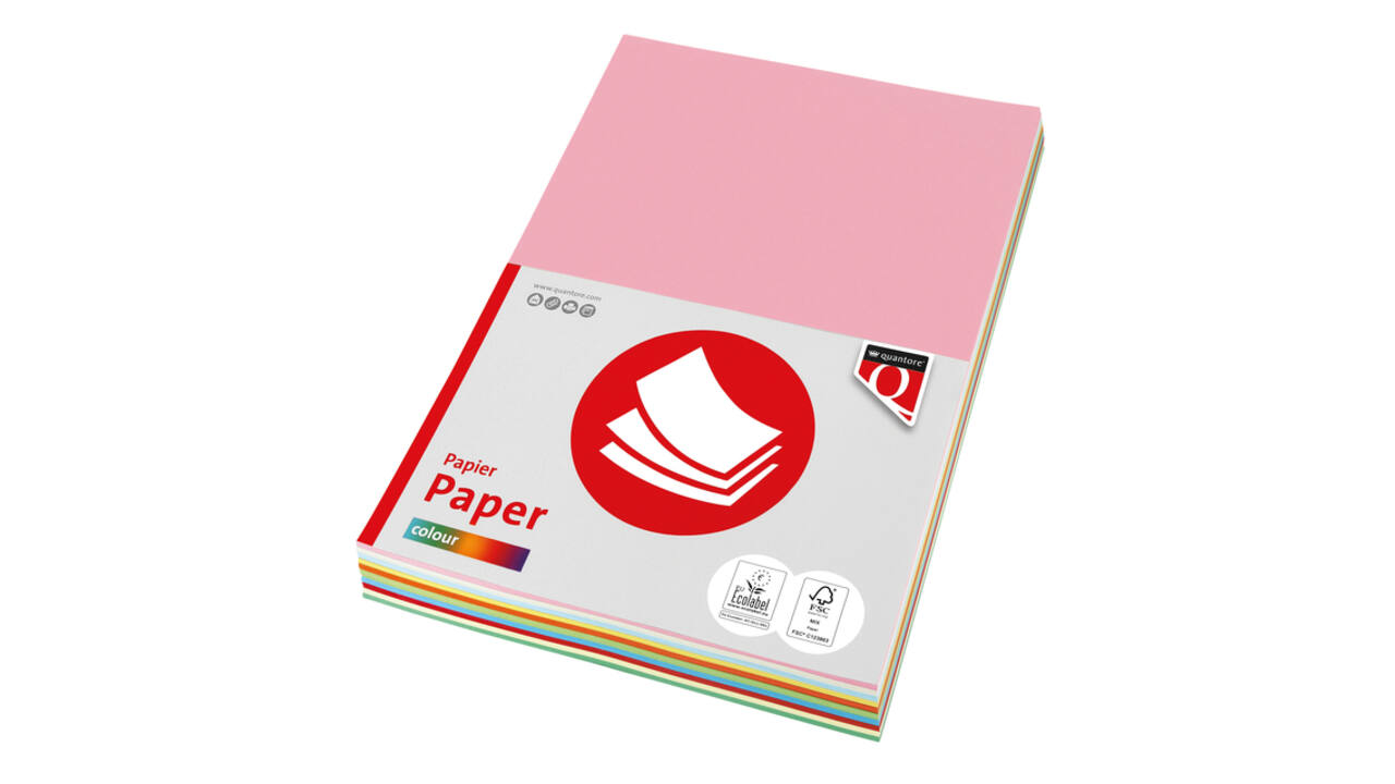 Kopieerpapier Quantore Colour A4 160gr 10 kleuren x 5 vel