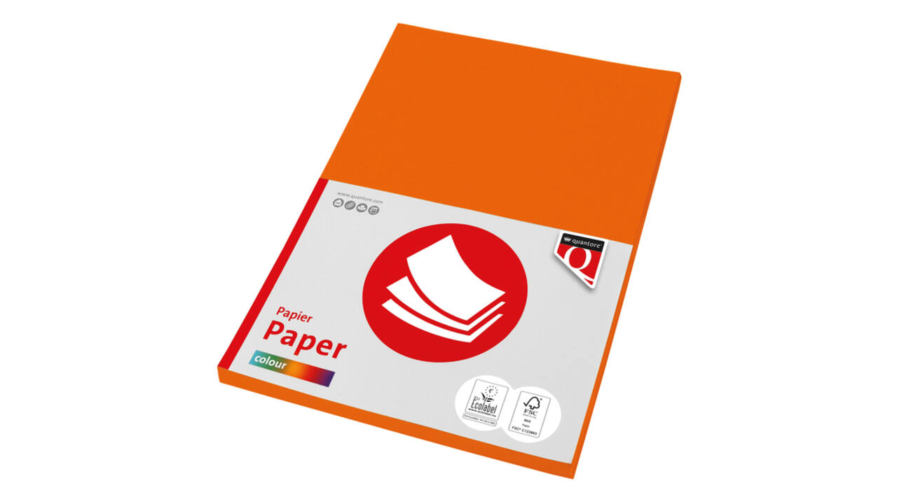 Kopieerpapier Quantore Colour A4 80gr oranje 100 vel