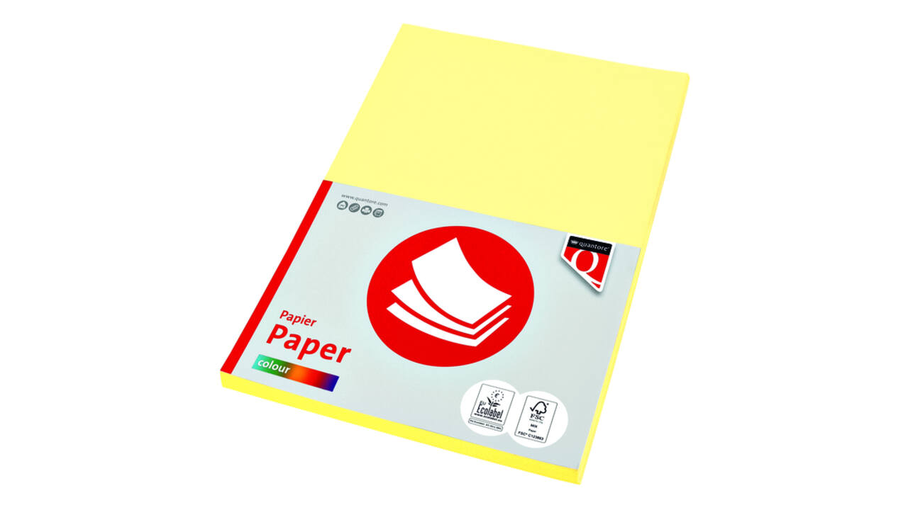 Kopieerpapier Quantore Colour A4 160gr kanariegeel 50 vel