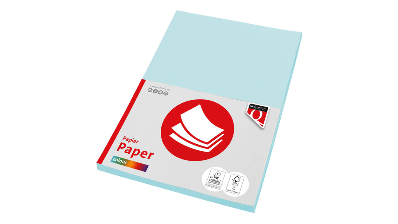 Kopieerpapier Quantore Colour A4 160gr lichtblauw 50 vel