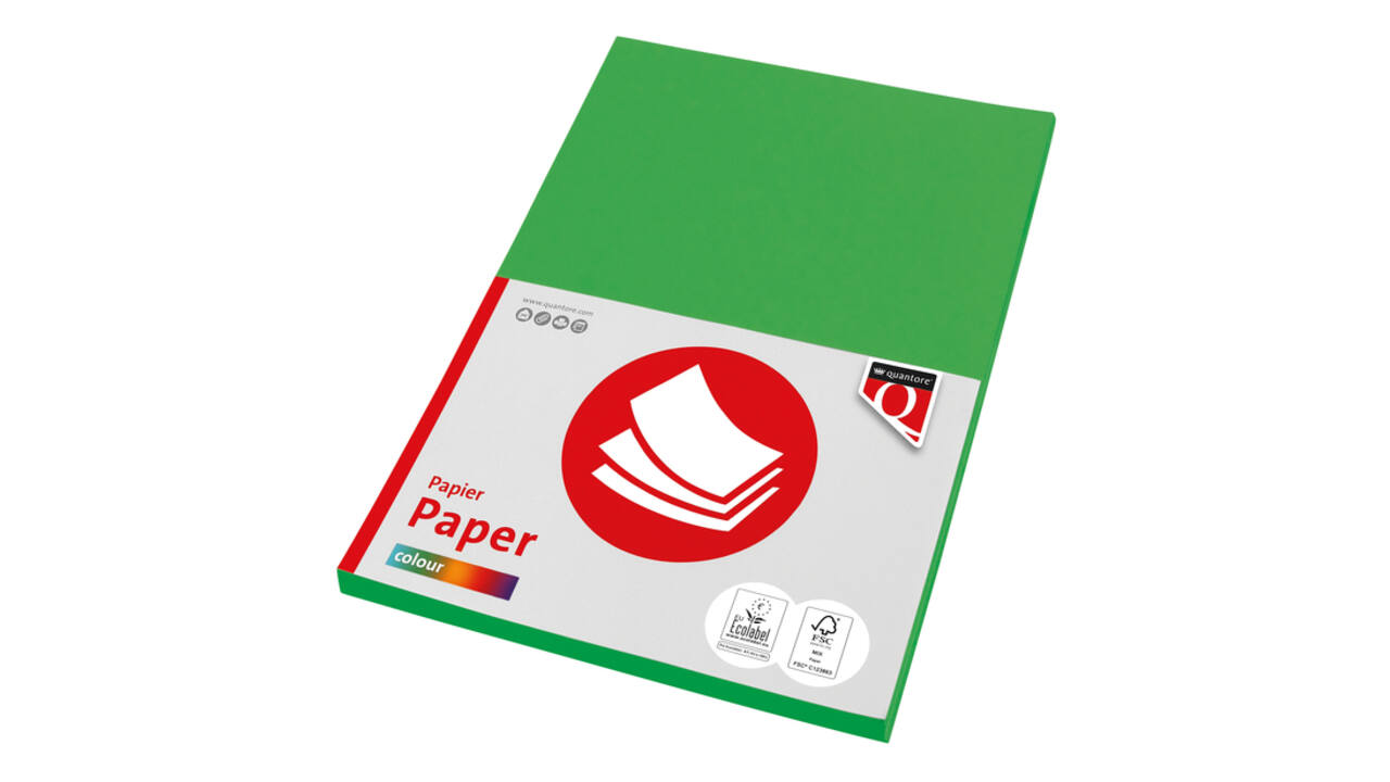 Kopieerpapier Quantore Colour A4 160gr grasgroen 50 vel