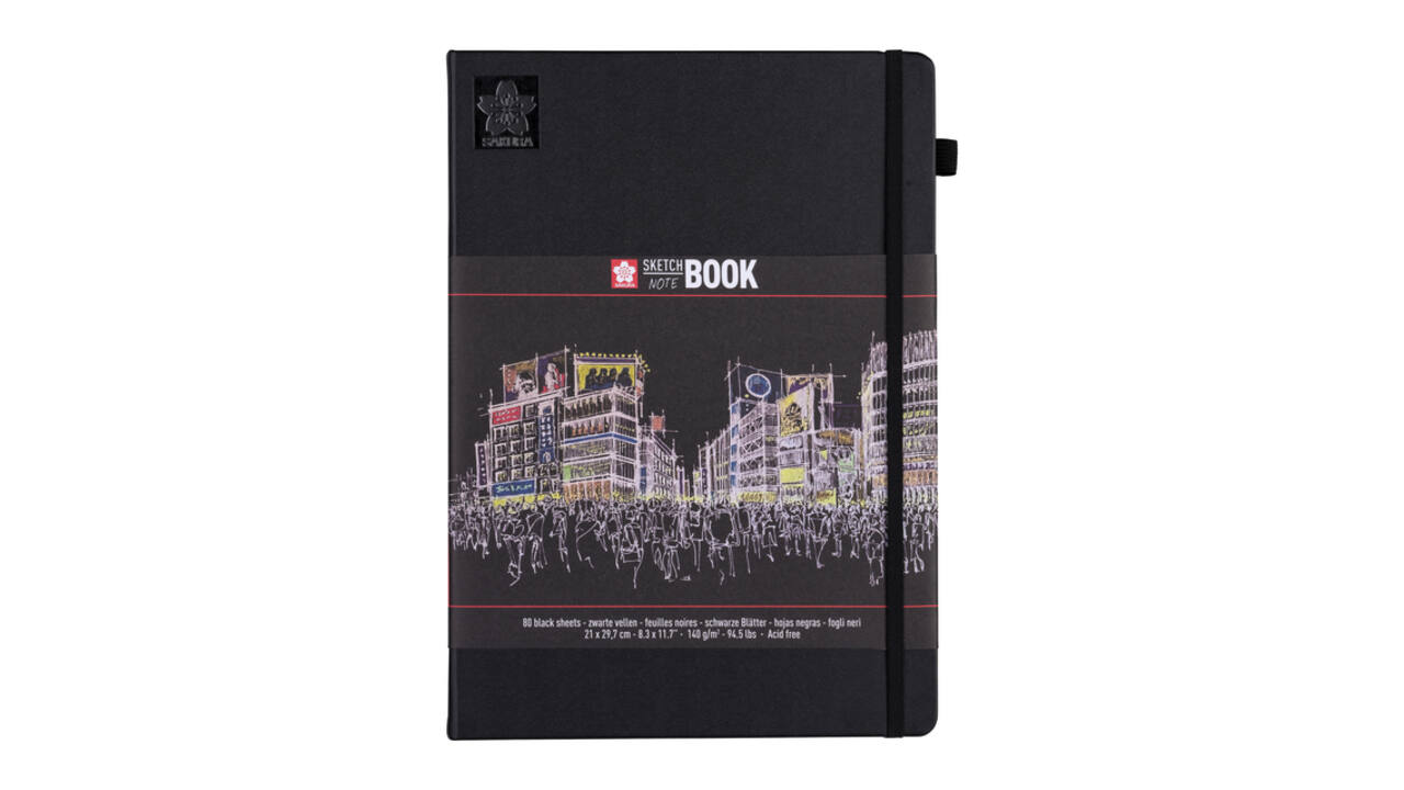 Schetsboek Sakura 80 zwarte vellen 140gr 210x297mm zwart