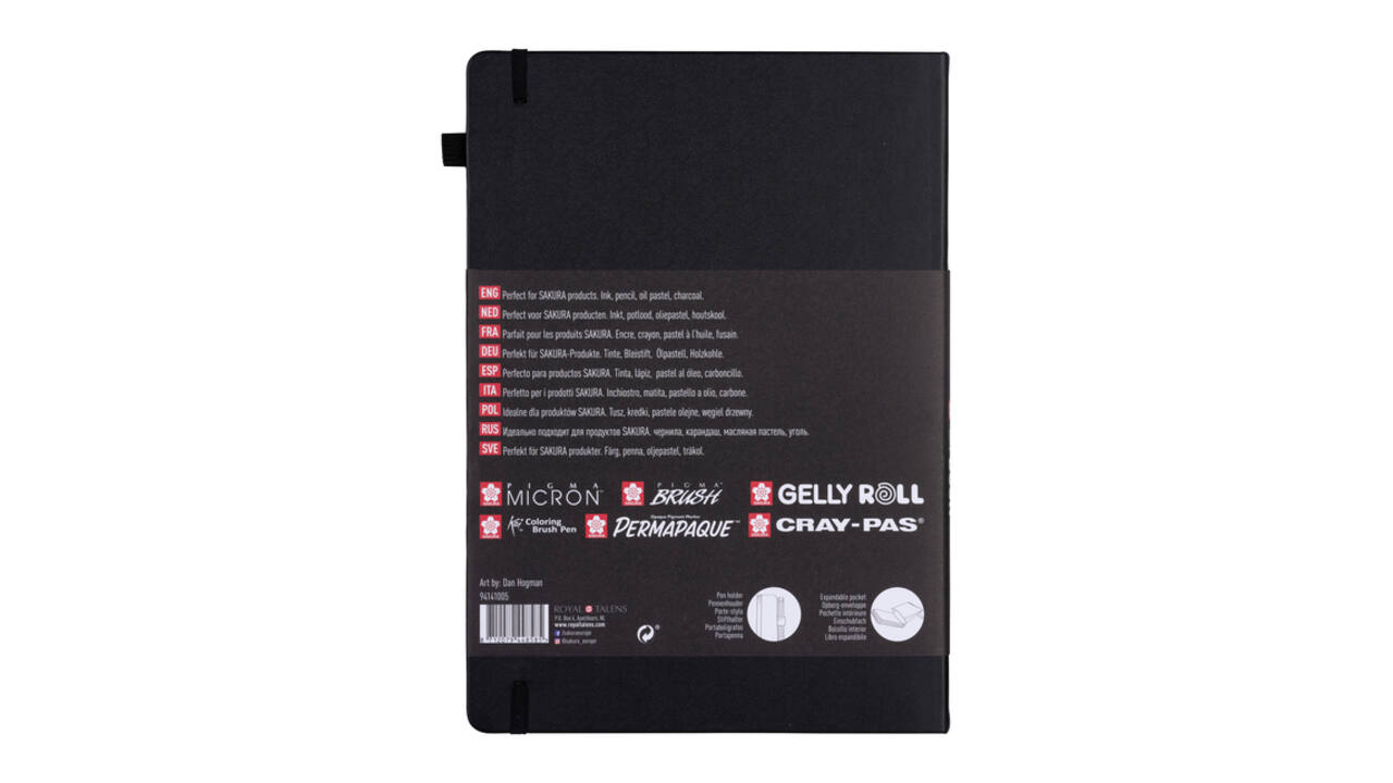 Schetsboek Sakura 80 zwarte vellen 140gr 210x297mm zwart