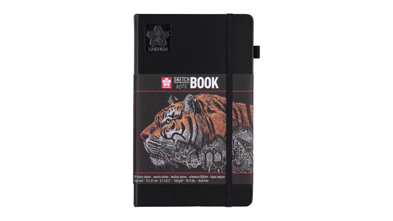 Schetsboek Sakura 80 zwarte vellen 140gr 130x210mm zwart