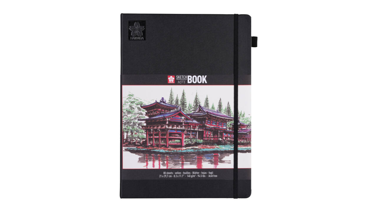Schetsboek Sakura 80 witte vellen 140gr 210x297mm zwart