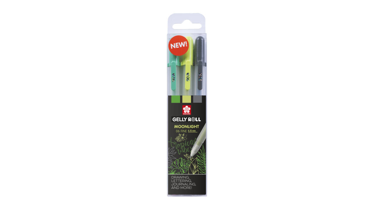 Gelschrijver Sakura Gelly Roll Moonlight 06 botanic set à 3 kleuren
