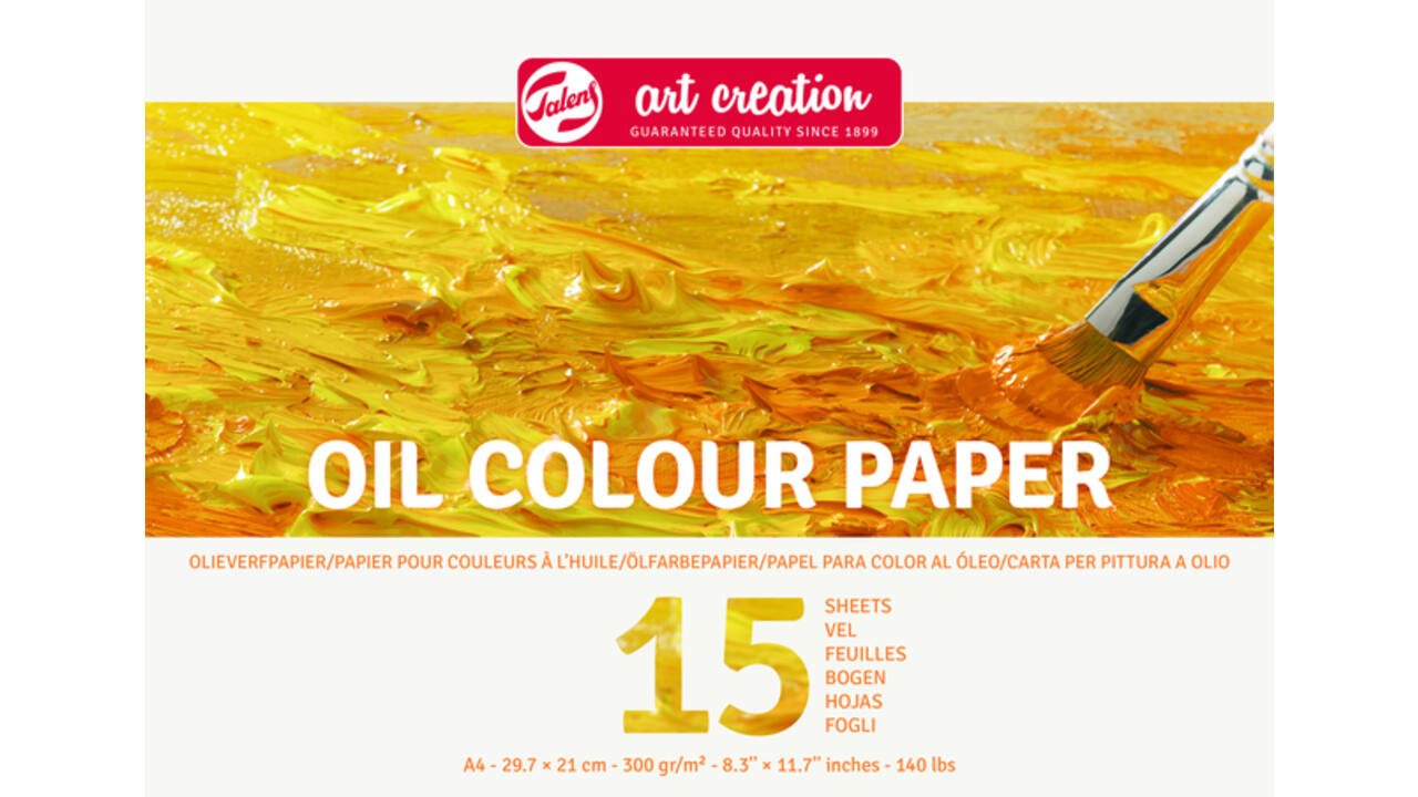 Olieverfpapier Talens Art Creation 15 witte vellen 300gr A4 geel