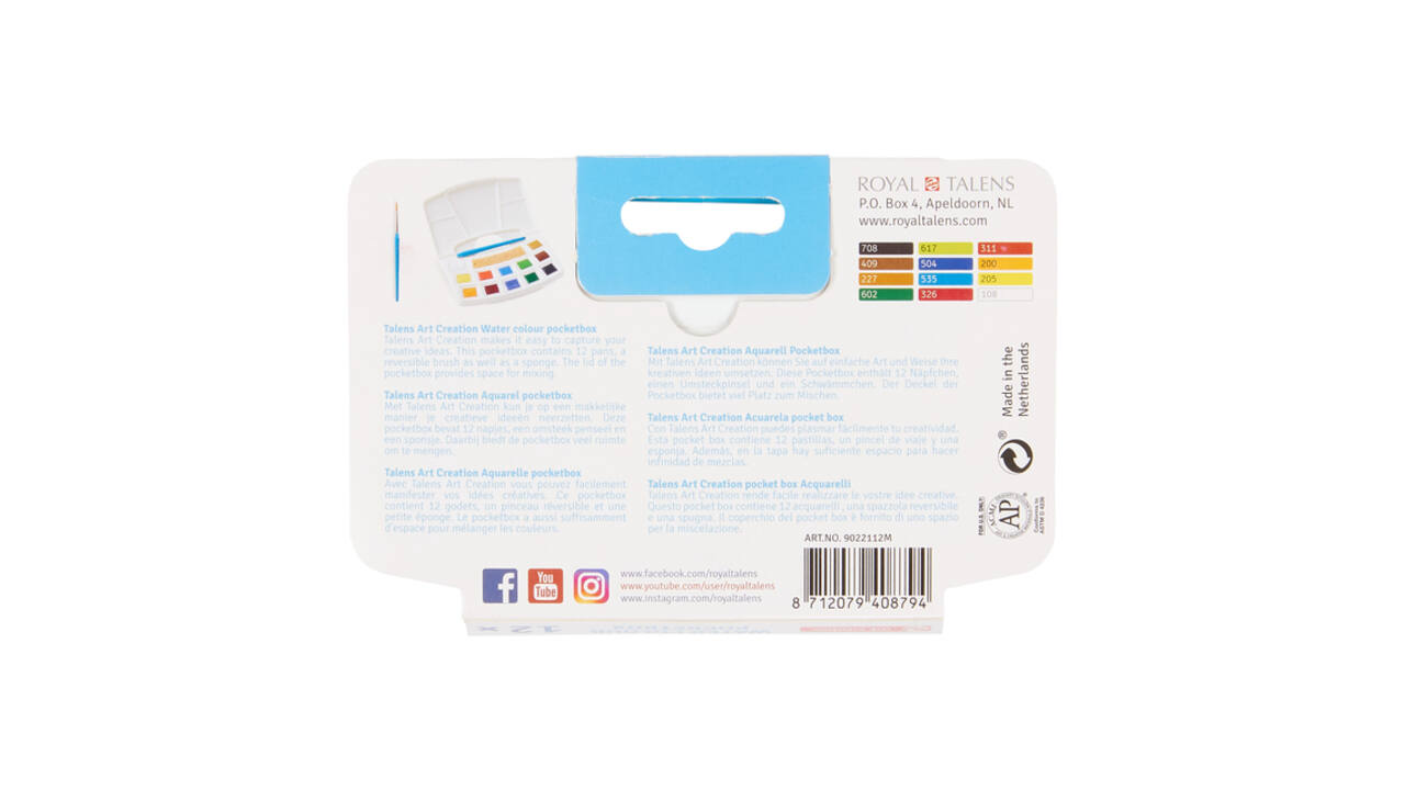 Aquarelverf Talens Art Creation set à 12 kleuren