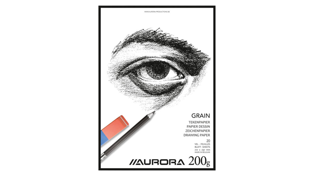 Tekenblok Aurora A4 20 vel 200 gram Grain papier