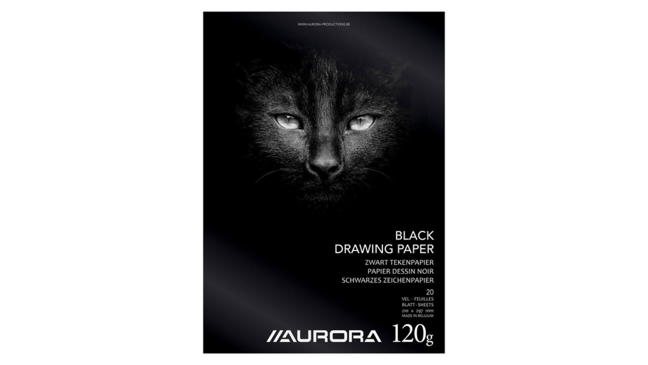 Tekenblok Aurora A4 20 vel 120 gram zwart tekenpapier