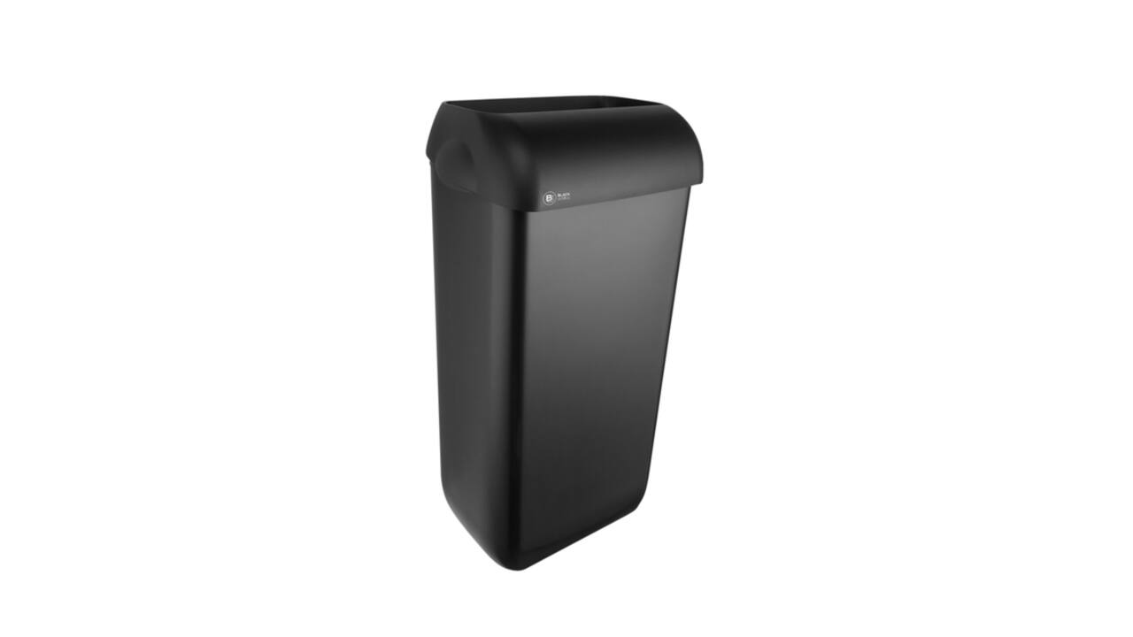 Afvalbak BlackSatino open inworp 23 liter zwart 331830