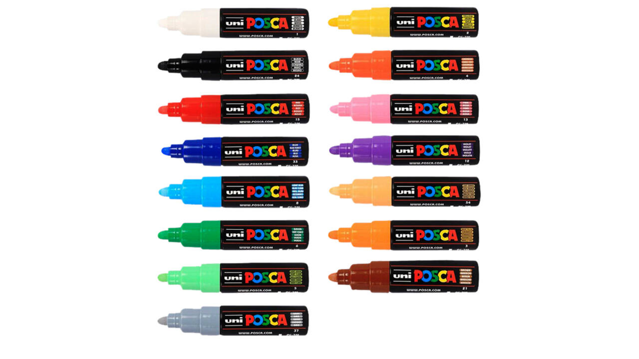 Paintmarker Uni POSCA PC7M breed grijs