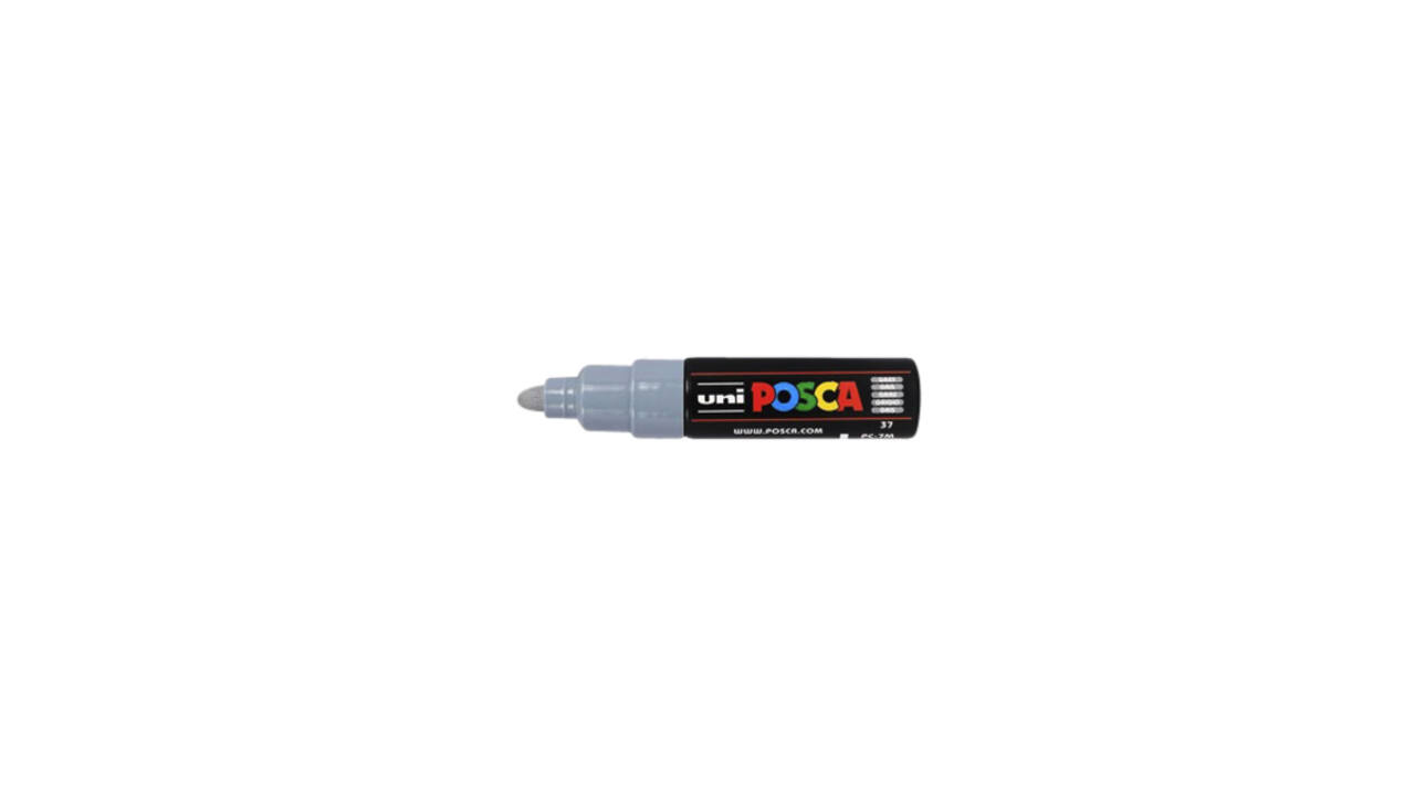 Paintmarker Uni POSCA PC7M breed grijs