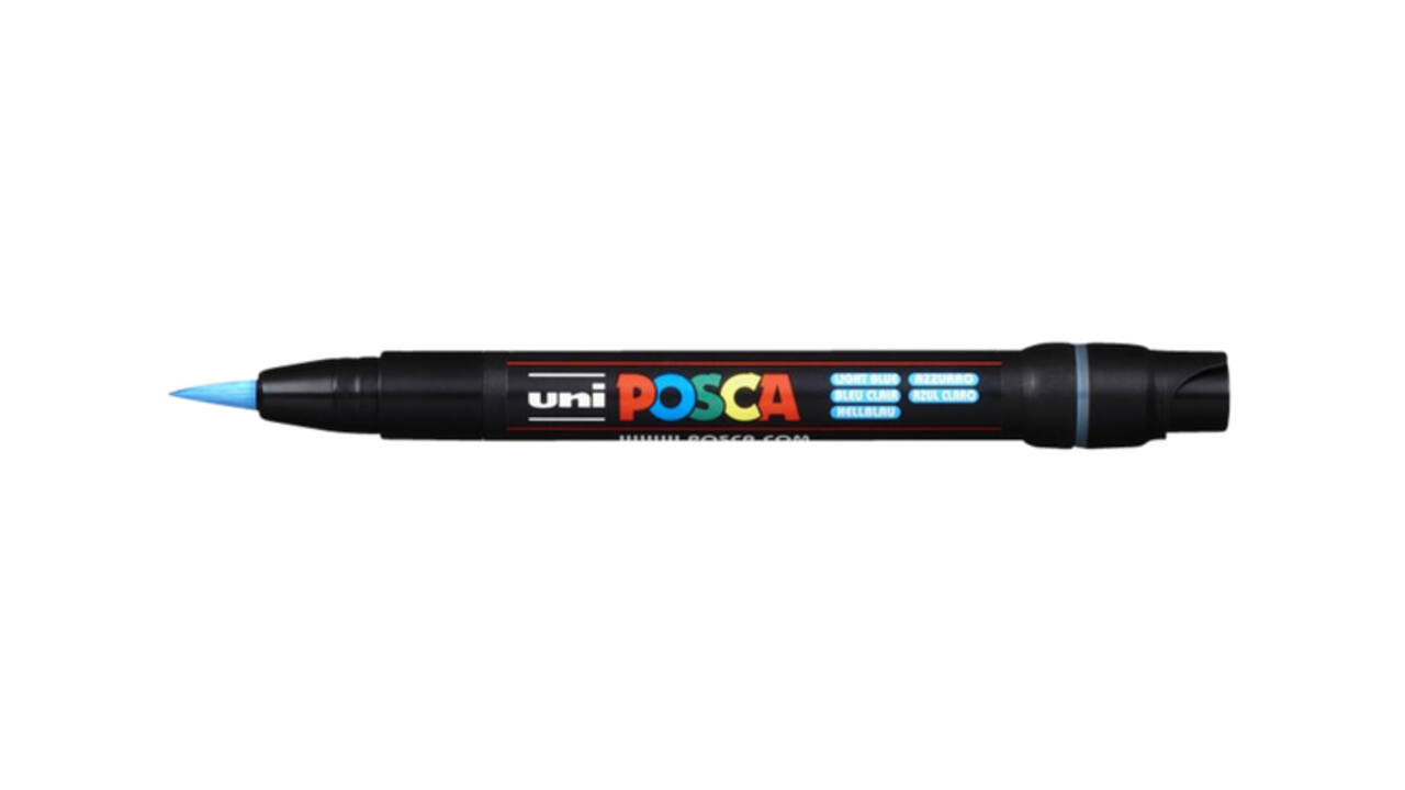 Paintmarker Uni POSCA PCF350 Brush 1-10mm lichtblauw