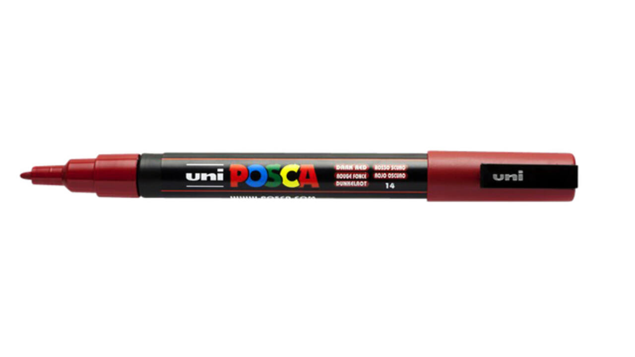 Paintmarker Uni POSCA PC3M fijn donkerrood