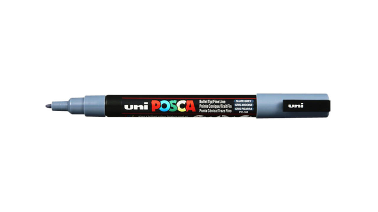 Paintmarker Uni POSCA PC3M fijn leisteengrijs