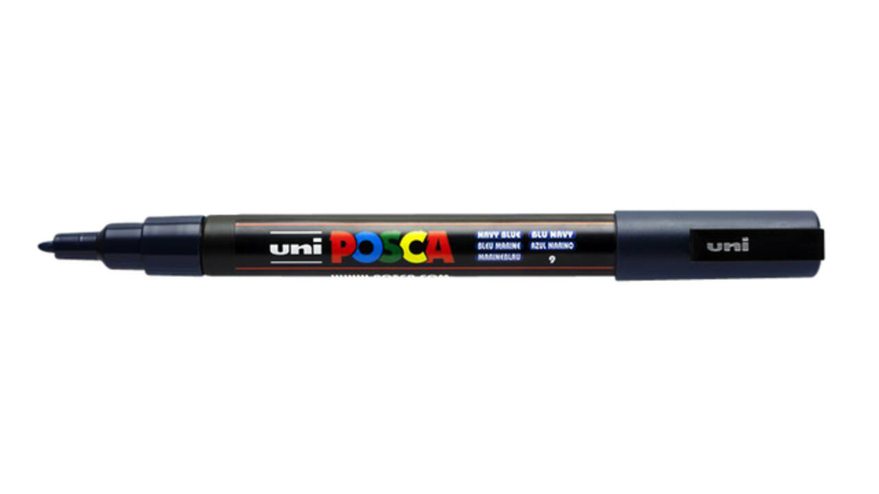 Paintmarker Uni POSCA PC3M fijn marineblauw