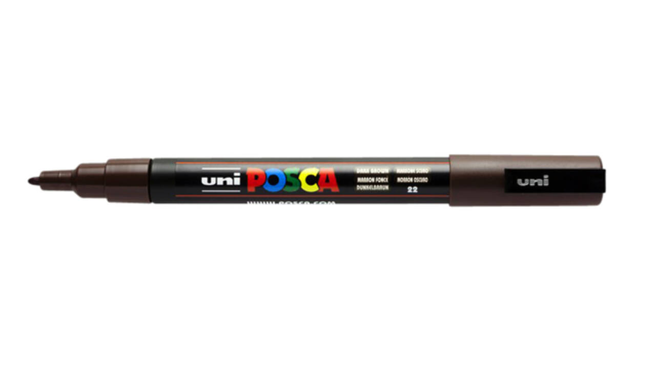 Paintmarker Uni POSCA PC3M fijn donkerbruin