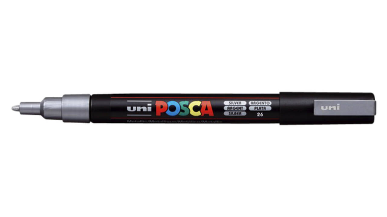 Paintmarker Uni POSCA PC3M fijn zilver