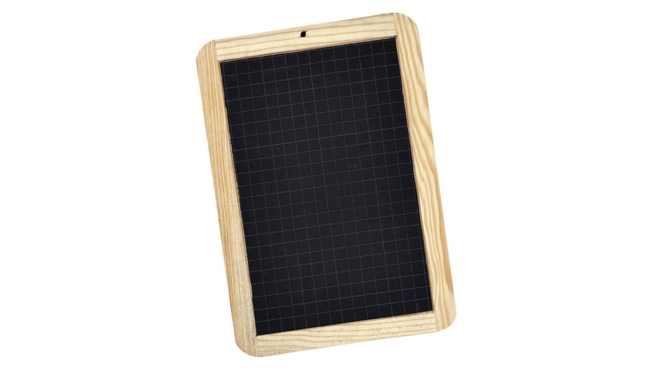 Krijtbord Giotto houten frame 180x260mm geruit zwart