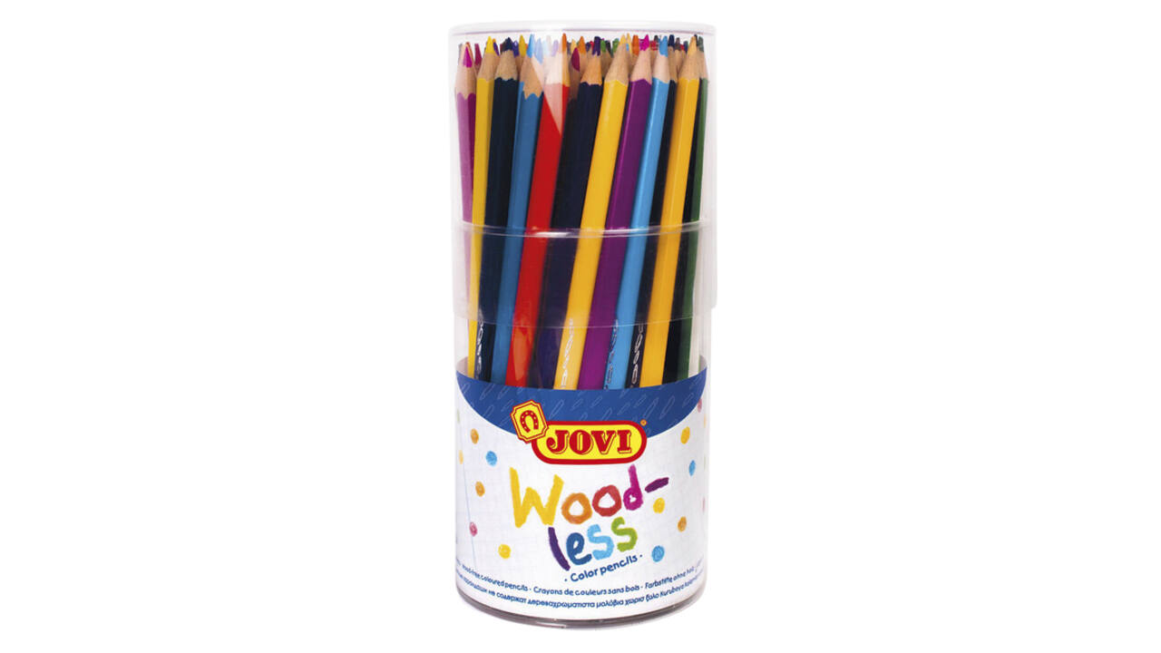 Kleurpotloden Jovi houtvrij assorti pot à 84 stuks