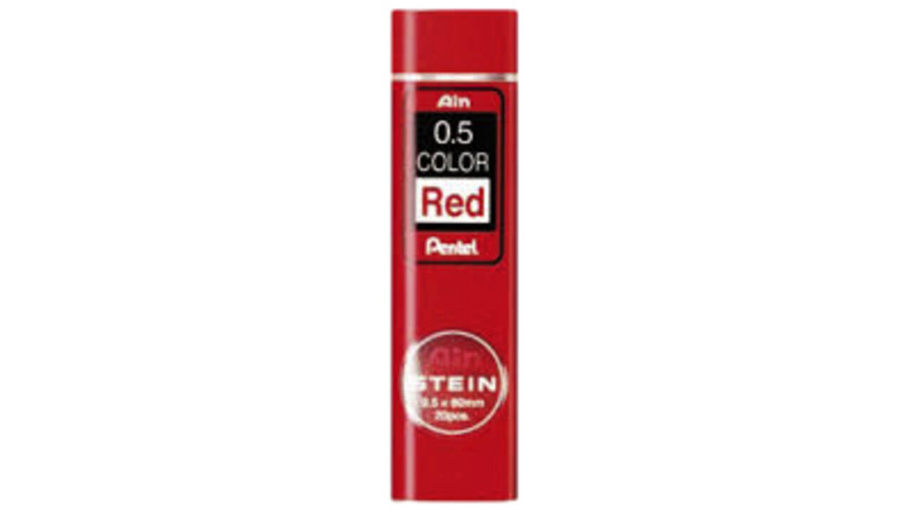 Potloodstift Pentel Ain Stein HB 0.5mm rood koker à 20 stuks