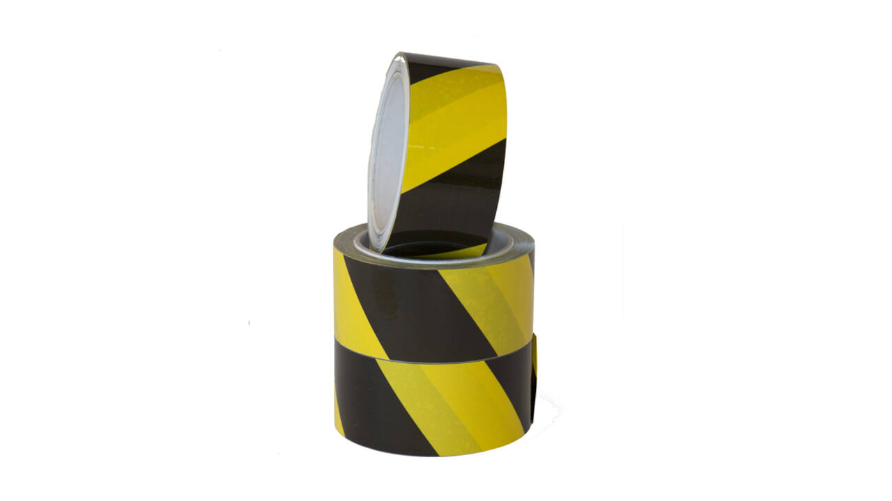 Waarschuwingstape IEZZY 50mmx66m zwart/geel