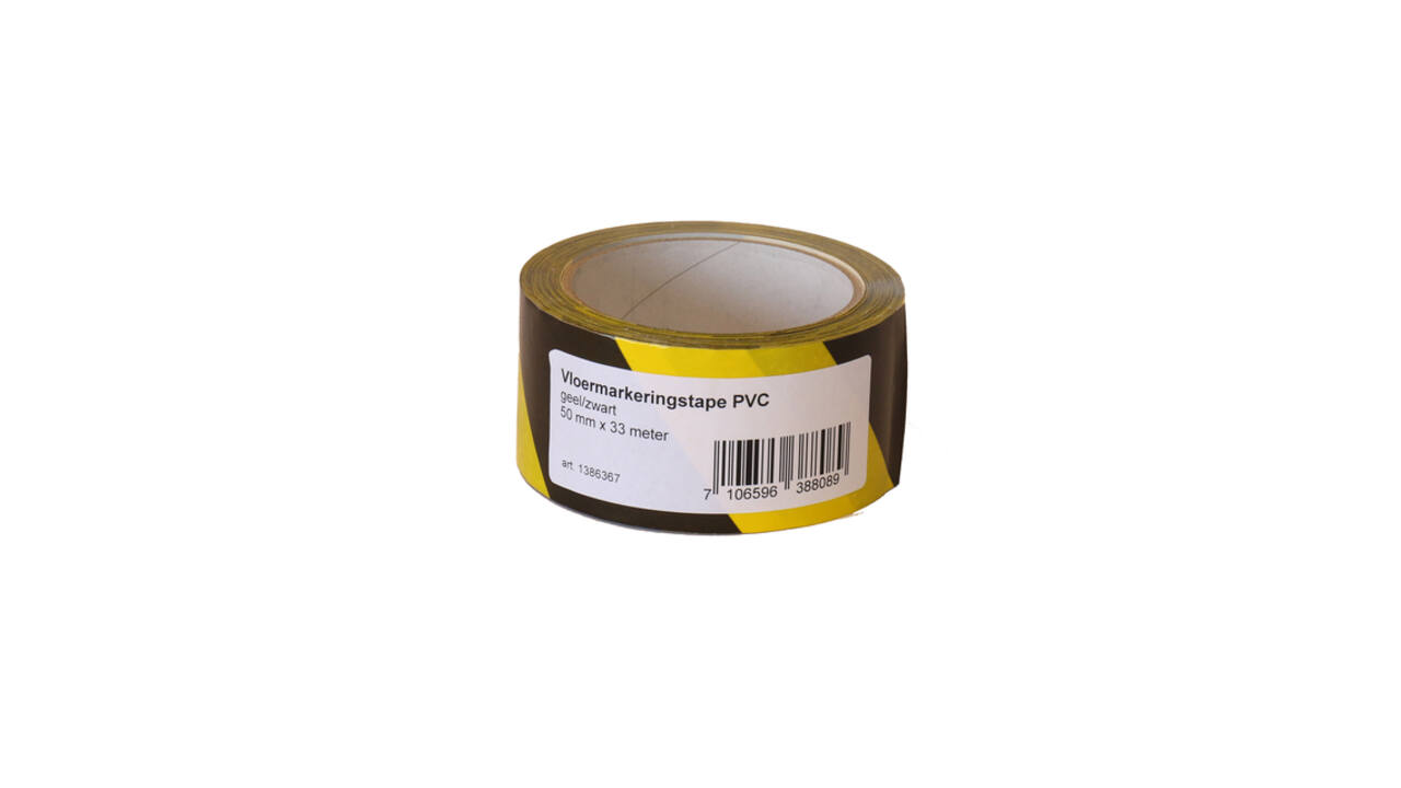 Vloermarkeringstape IEZZY 50mmx33m zwart/geel