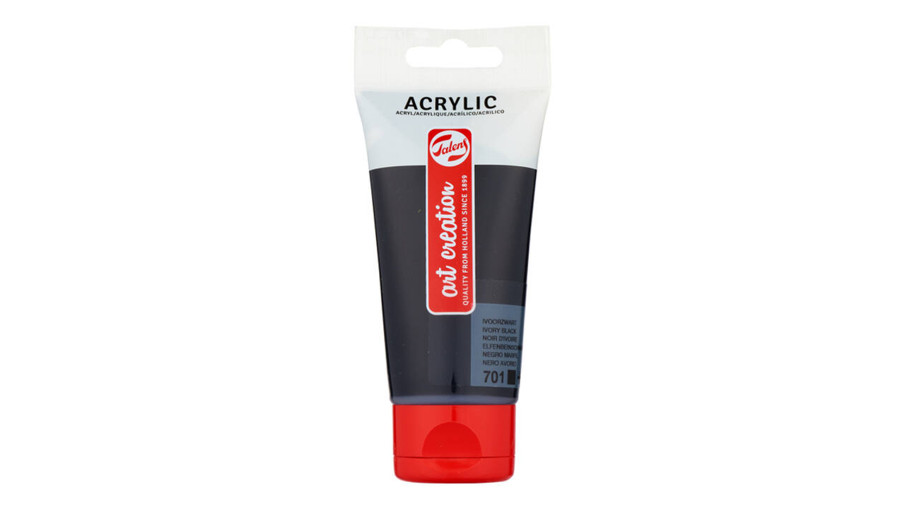 Acrylverf Talens Art Creation 701 ivoorzwart tube à 75ml
