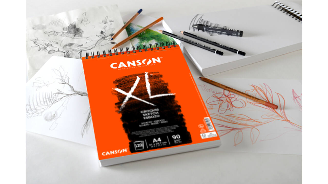 Schetspapier Canson XL Sketch 60vel 90gr A5 ivoorwit