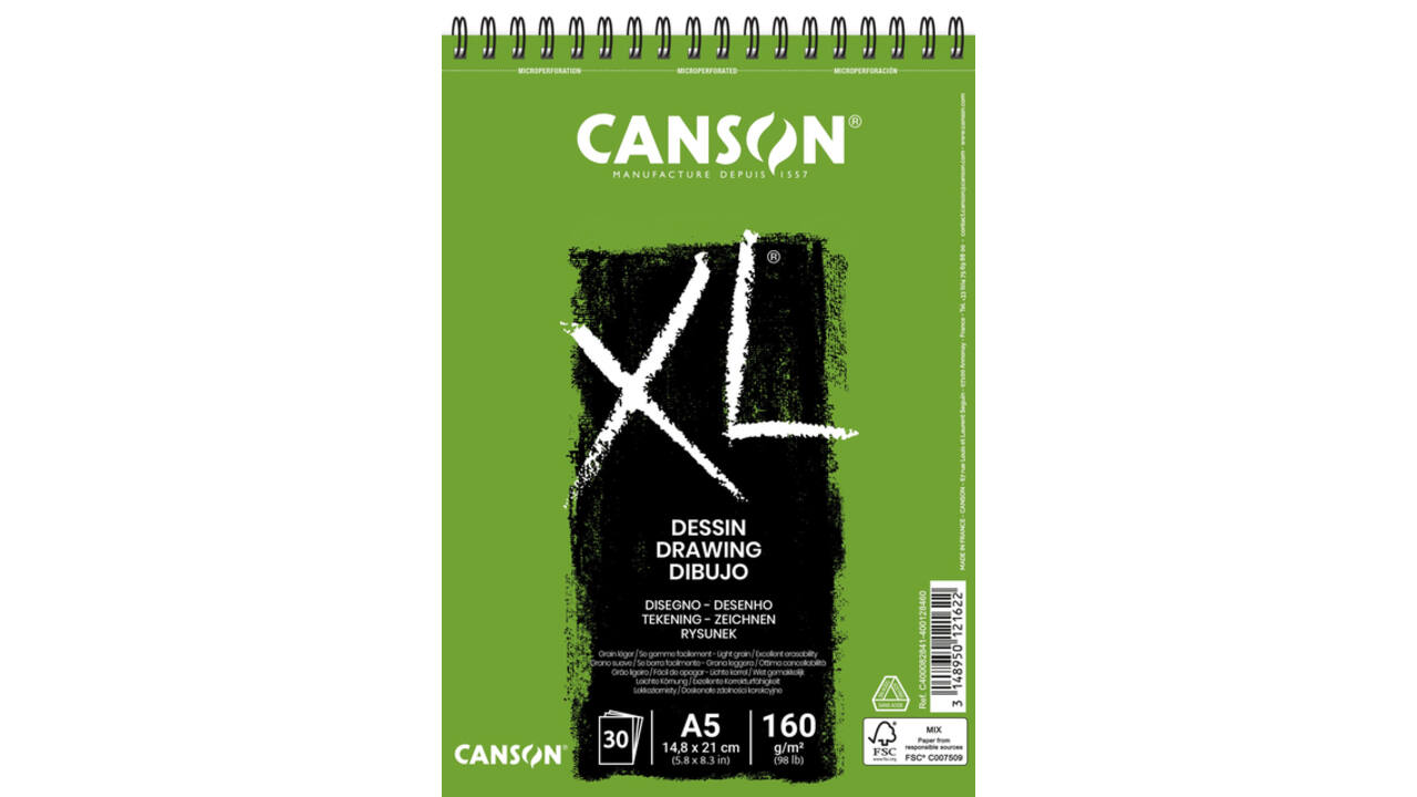 Tekenpapier Canson XL Drawing 30vel 160gr A5 wit