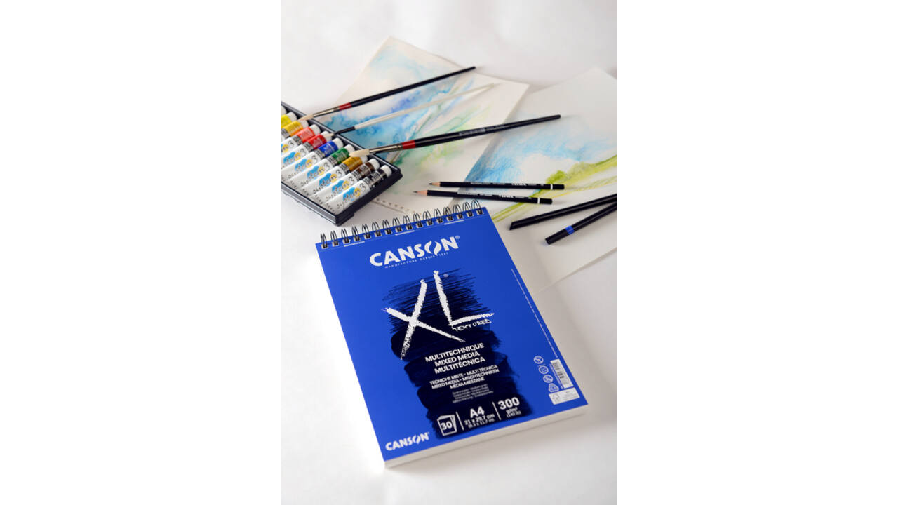 Mixed mediapapier Canson XL Textured Mixed Media 15vel 300gr A5 wit