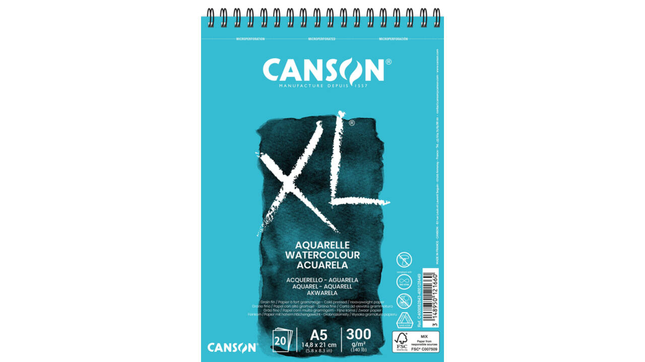 Aquarelpapier Canson XL 20vel 300gr A5 wit
