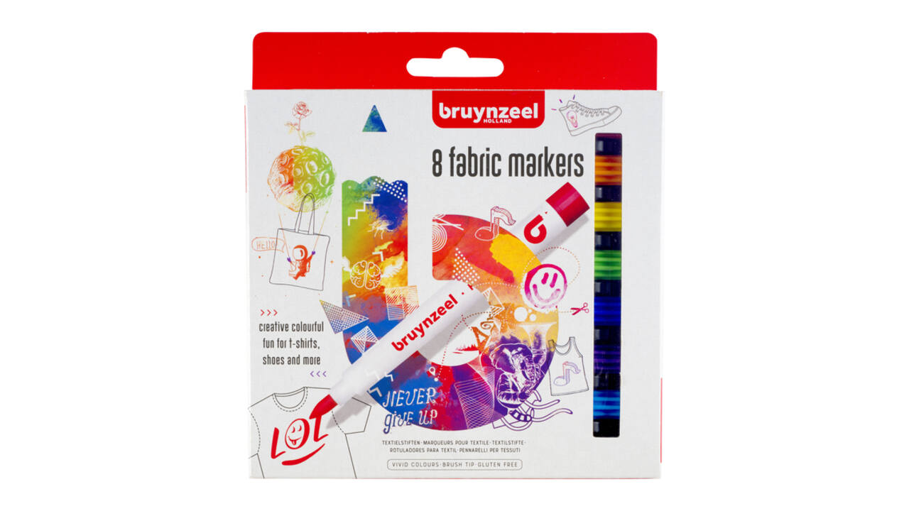 Textielstift Bruynzeel Teens assorti 8 stuks